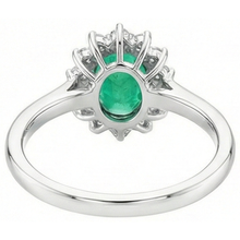 6.75 Carats Green Emerald And Natural Earth Mined DIAMOND ( NOT LAB GROWN )s Engagement Ring 14K White Gold