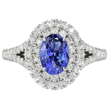 6.75 Carats Tanzanite And Natural Earth Mined DIAMOND ( NOT LAB GROWN )s Ring 14K White Gold