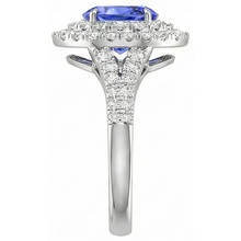 6.75 Carats Tanzanite And Natural Earth Mined DIAMOND ( NOT LAB GROWN )s Ring 14K White Gold