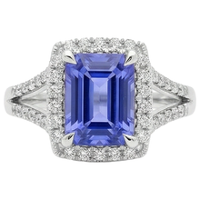 natural round tanzanite 6.85ct ring side angle