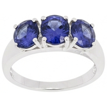 6 Carat Blue Tanzanite Ring White Gold 3 Stone Gemstones New