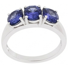 6 Carat Blue Tanzanite Ring White Gold 3 Stone Gemstones New
