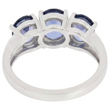 6 Carat Blue Tanzanite Ring White Gold 3 Stone Gemstones New