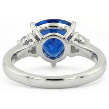 6 Carat Blue Trillion Sapphire Engagement Ring