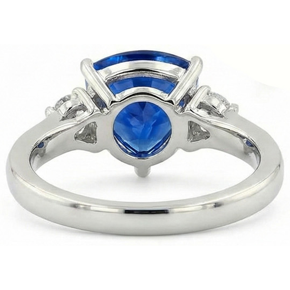 6 Carat Blue Trillion Sapphire Engagement Ring