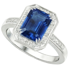 natural emerald sapphire 6ct ring top view