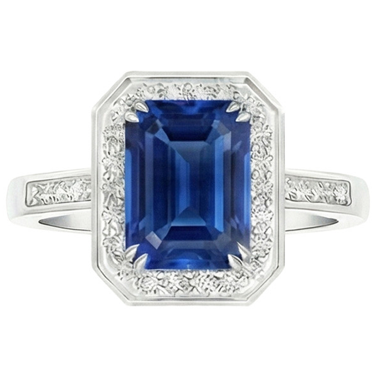 natural emerald sapphire 6ct ring side angle
