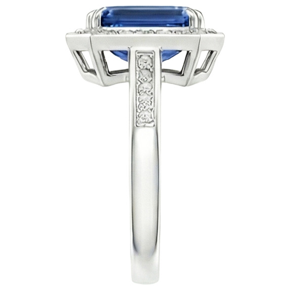 natural emerald sapphire 6ct ring profile view