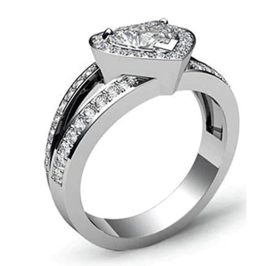 6 Carat Heart Natural Diamond Wedding Ring