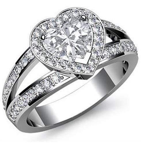 6 Carat Heart Natural Diamond Wedding Ring