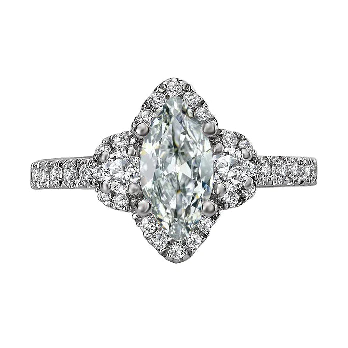 6 Carat Marquise Genuine Diamond Engagement Ring