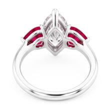 6 Carat Marquise Real Natural Earth Mined Diamond Ring With Rubies