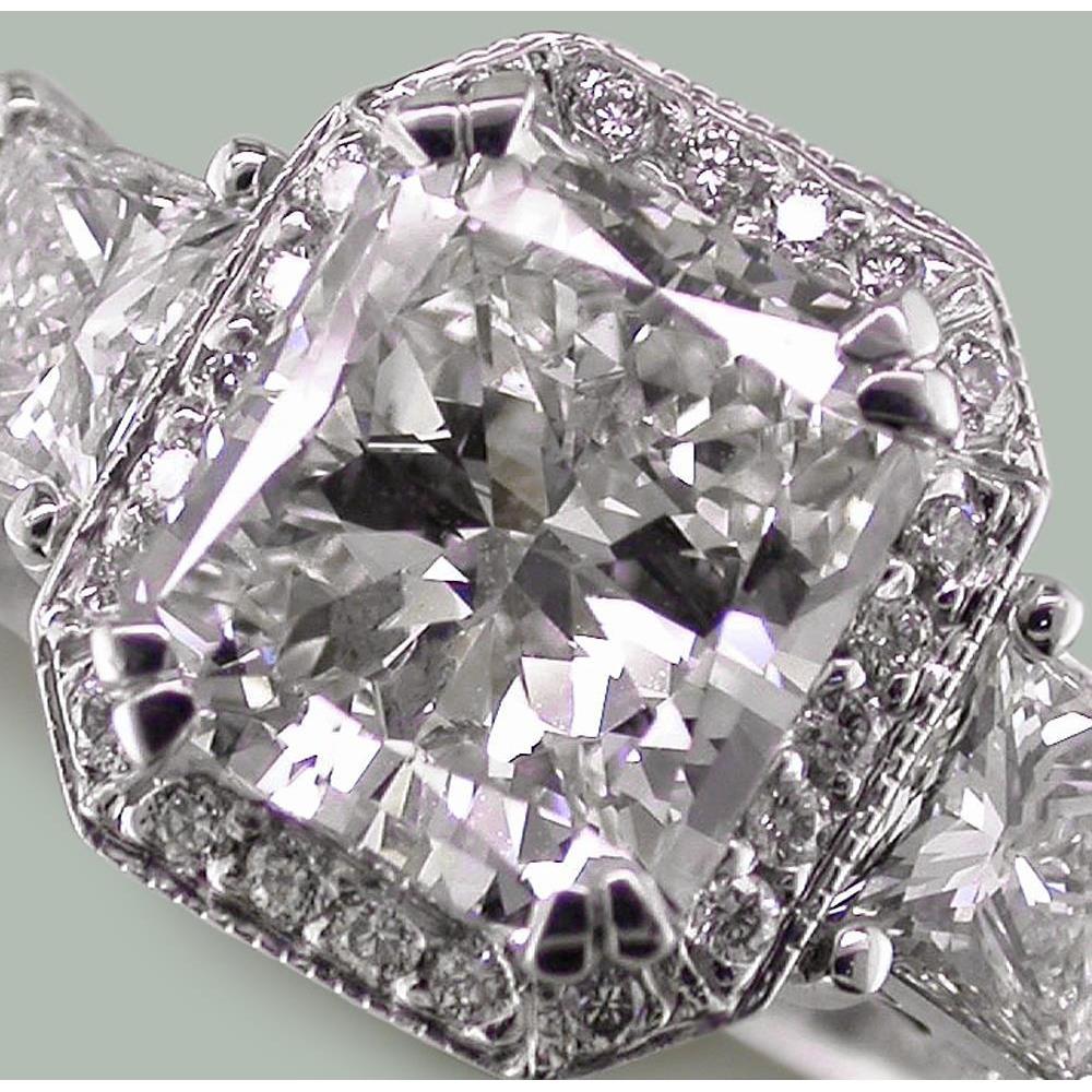 6 Carat Natural Radiant Diamond Ring
