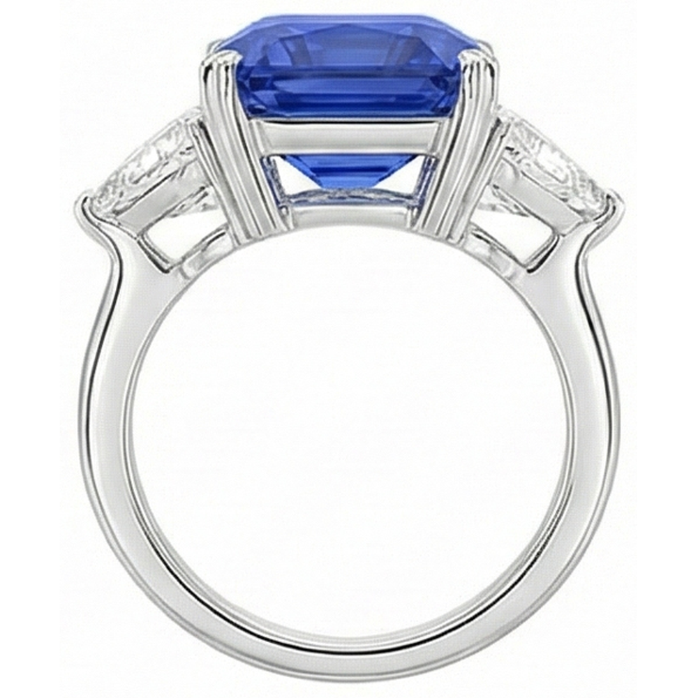 6 Carat Radiant Sapphire Stone Ring