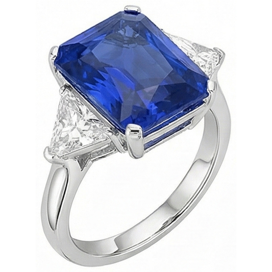 6 Carat Radiant Sapphire Stone Ring