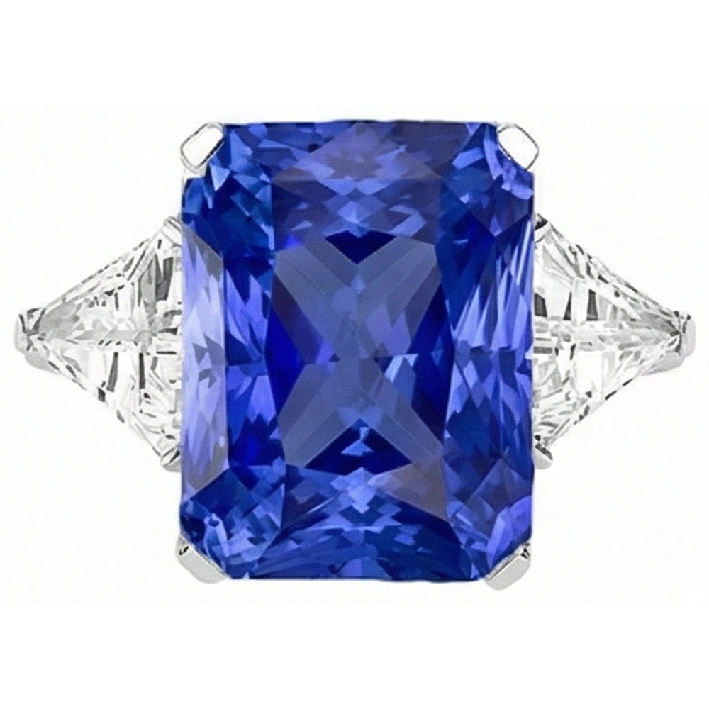 6 Carat Radiant Sapphire Stone Ring