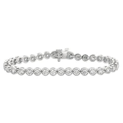 6 Carat Round Real Natural Earth Mined Diamonds White Gold 14K Prong Setting Bracelet New