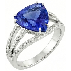 6 Carat Trillion Sri Lanka Sapphire Natural Earth Mined DIAMOND ( NOT LAB GROWN )s Ring Jewellery