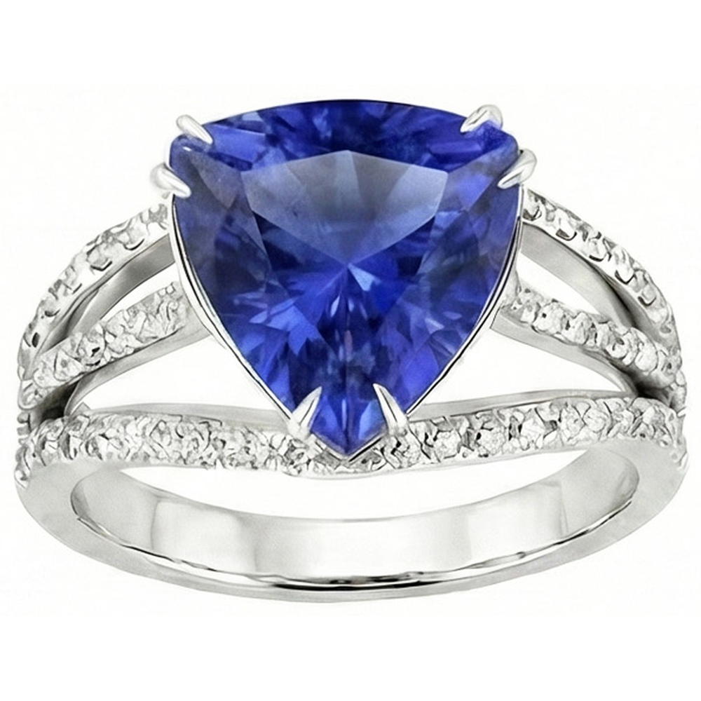 6 Carat Trillion Sri Lanka Sapphire Natural Earth Mined DIAMOND ( NOT LAB GROWN )s Ring Jewellery
