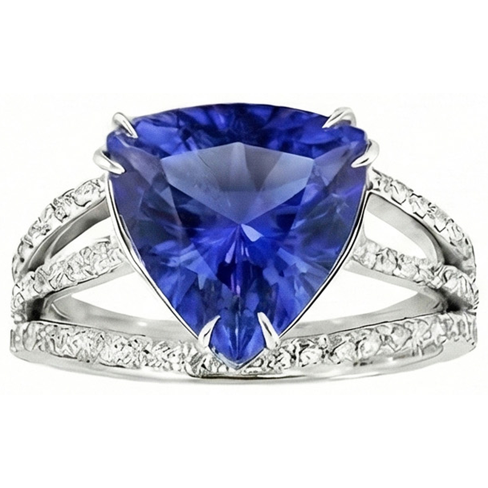 6 Carat Trillion Sri Lanka Sapphire Natural Earth Mined DIAMOND ( NOT LAB GROWN )s Ring Jewellery