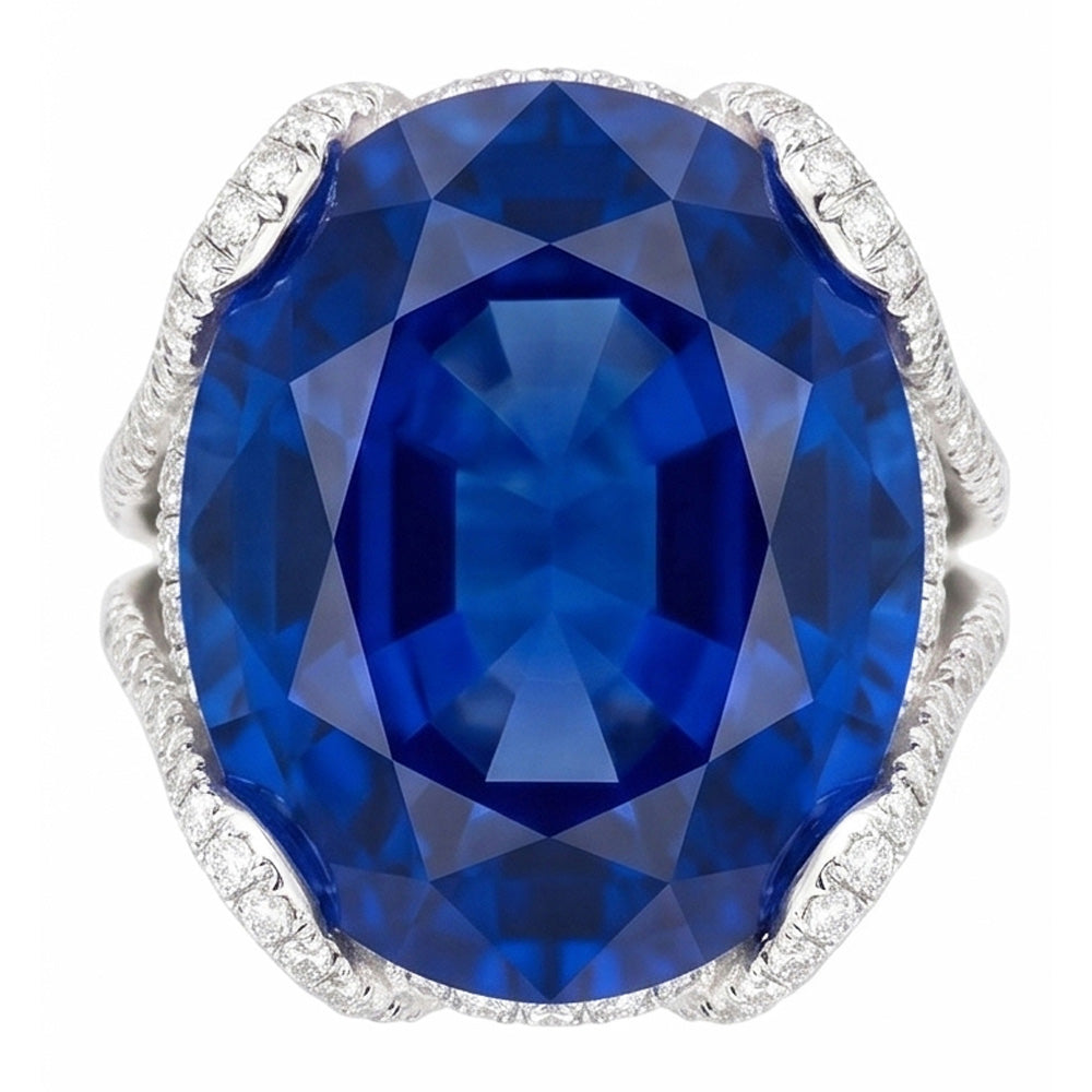 6 Carat Women's Sapphire Engagement Ring