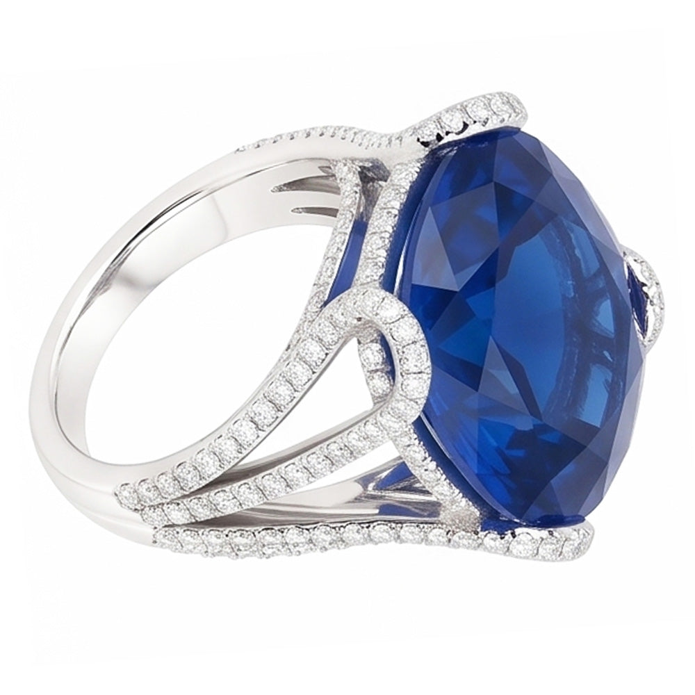 6 Carat Women's Sapphire Engagement Ring