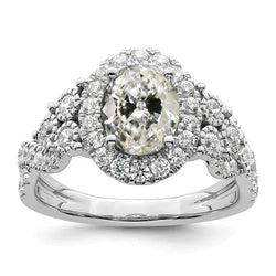 6 Carats Halo Engagement Ring Round & Oval Old Cut Natural Earth Mined Diamonds Gold