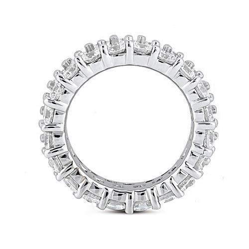 6 Carats Real Diamond Double Row White Gold Eternity 