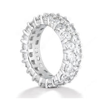 6 Carats Real Diamond Double Row White Gold Eternity Wedding Band