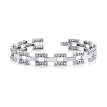 6 Carats Real Round Real Diamond Men Link Bracelet White Gold 14K