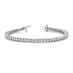 6 Carats Round Genuine Diamonds Tennis Bracelet White Gold 14K Jewelry New
