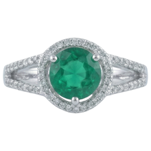 6 Carats Round Shape Green Emerald With Natural Earth Mined DIAMOND ( NOT LAB GROWN ) Ring Gold