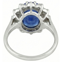 6 Carats Sri Lanka Blue Sapphire Natural Earth Mined DIAMOND ( NOT LAB GROWN )s Ring 14K White Gold