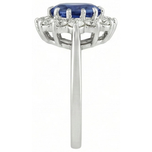 6 Carats Sri Lanka Blue Sapphire Natural Earth Mined DIAMOND ( NOT LAB GROWN )s Ring 14K White Gold