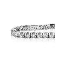 6 Carats Women Bracelet Round Cut Real Diamonds White Gold