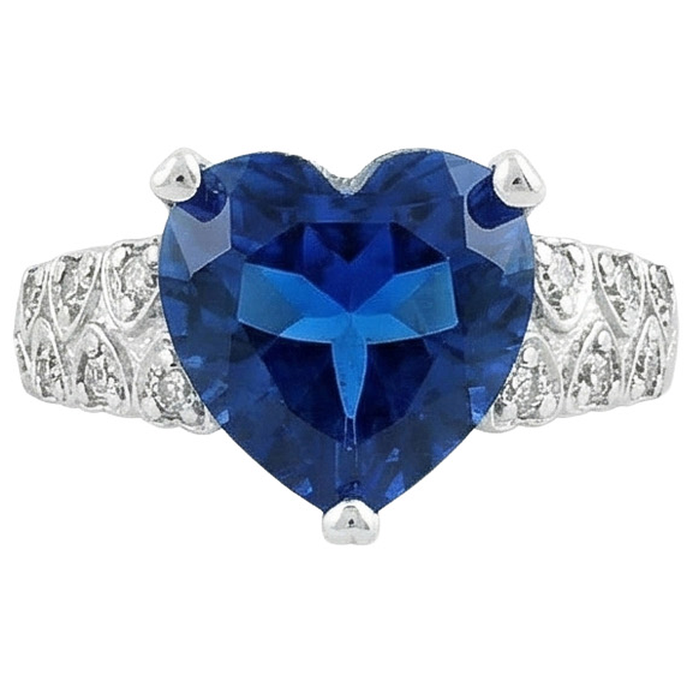 6 Ct Heart Sapphire Ladies Ring