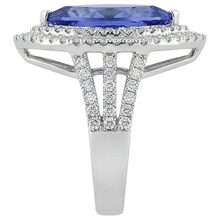 6 Ct Natural Earth Mined Diamond With Marquise Cut Tanzanite Stone Ring White Gold 14K