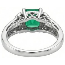 6 Ct Princess Cut Green Emerald Natural Earth Mined Diamond Ring White Gold Fine Jewellery