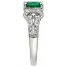 6 Ct Princess Cut Green Emerald Natural Earth Mined Diamond Ring White Gold Fine Jewellery
