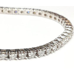 6 Ct Prong Set Round Brilliant Cut Real Diamond Tennis Bracelet Gold 14K