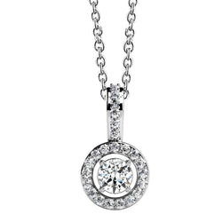 6 Ct Real Diamonds Stylish Circle Pendant Necklace White Gold 14K