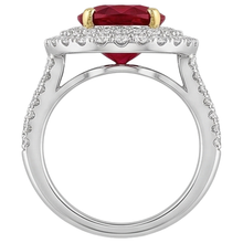 6 Ct Red Ruby With Natural Earth Mined Diamonds Ring Prong Set Gold 14K