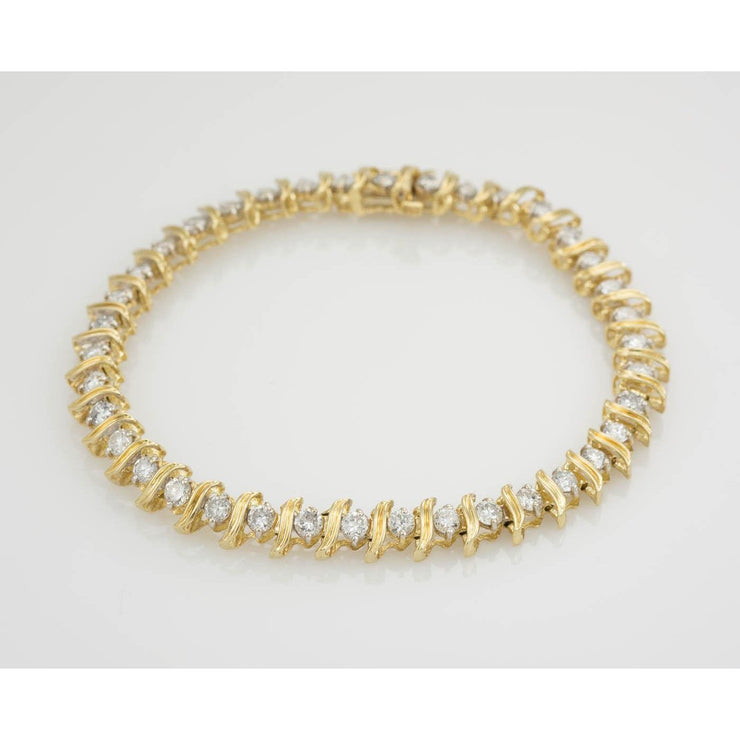 6 Ct Round Cut Natural Diamond Tennis Bracelet White Gold 14K New Jewelry