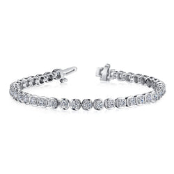 6 Ct Round Cut Real Diamond Ladies Tennis Bracelet White Gold Jewelry
