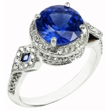 6 Ct Round Genuine Sri Lanka Sapphire And Natural Earth Mined DIAMOND ( NOT LAB GROWN )s White Gold 14K