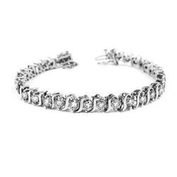 6 Ct. Real Diamond Tennis Bracelet Round Brilliant Cut Gold Lady Jewelry