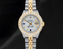 69173 Rolex Datejust 26mm Diamond Dial With Blue Sapphire Two Tone Watch