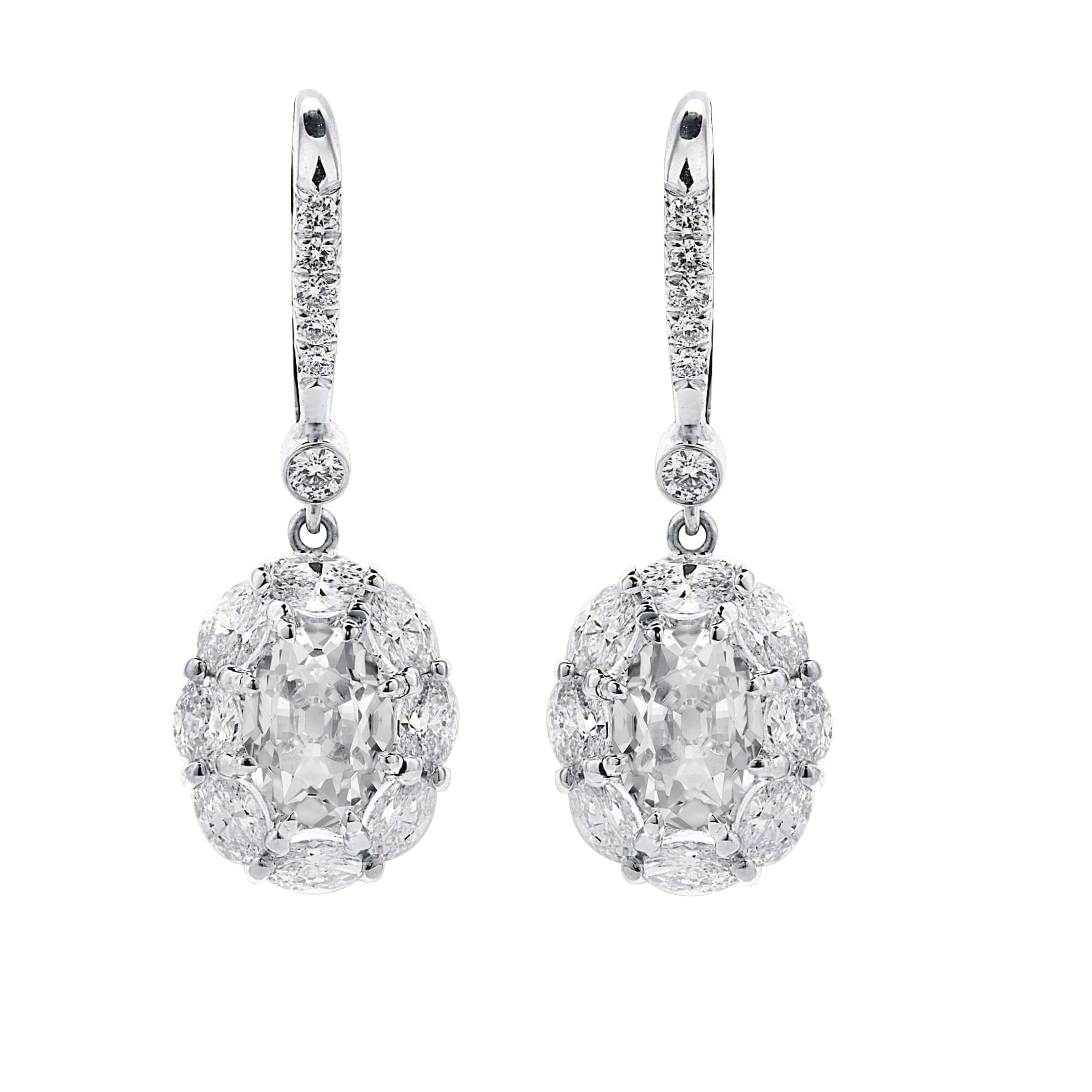 Natural Diamond Dangle 1.50 ct 14 Karat White Gold – main view