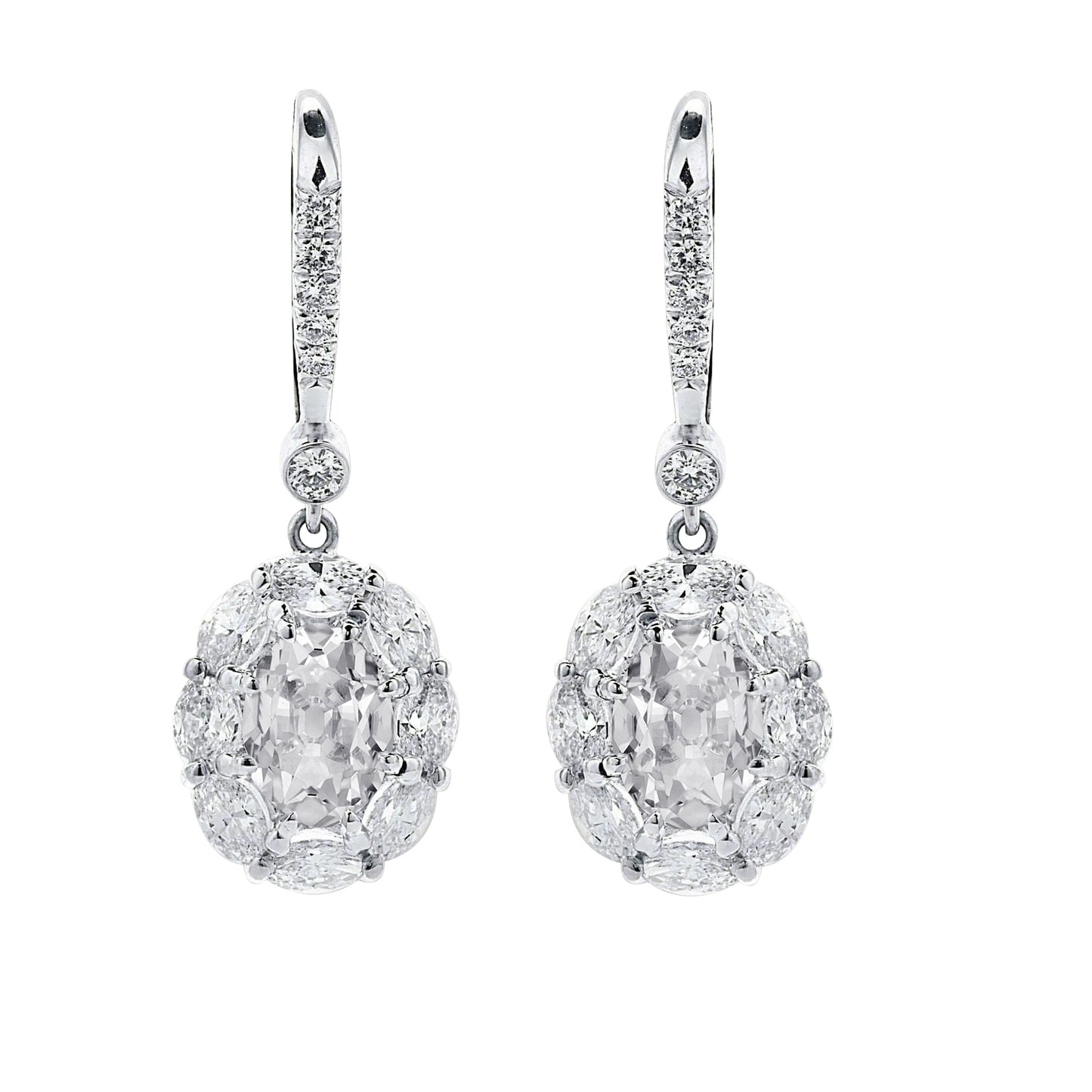 Natural Diamond Dangle 1.50 ct 14 Karat White Gold – main view