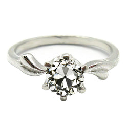 Handcrafted Fine Diamond Solitaire Engagement Ring 2 ct